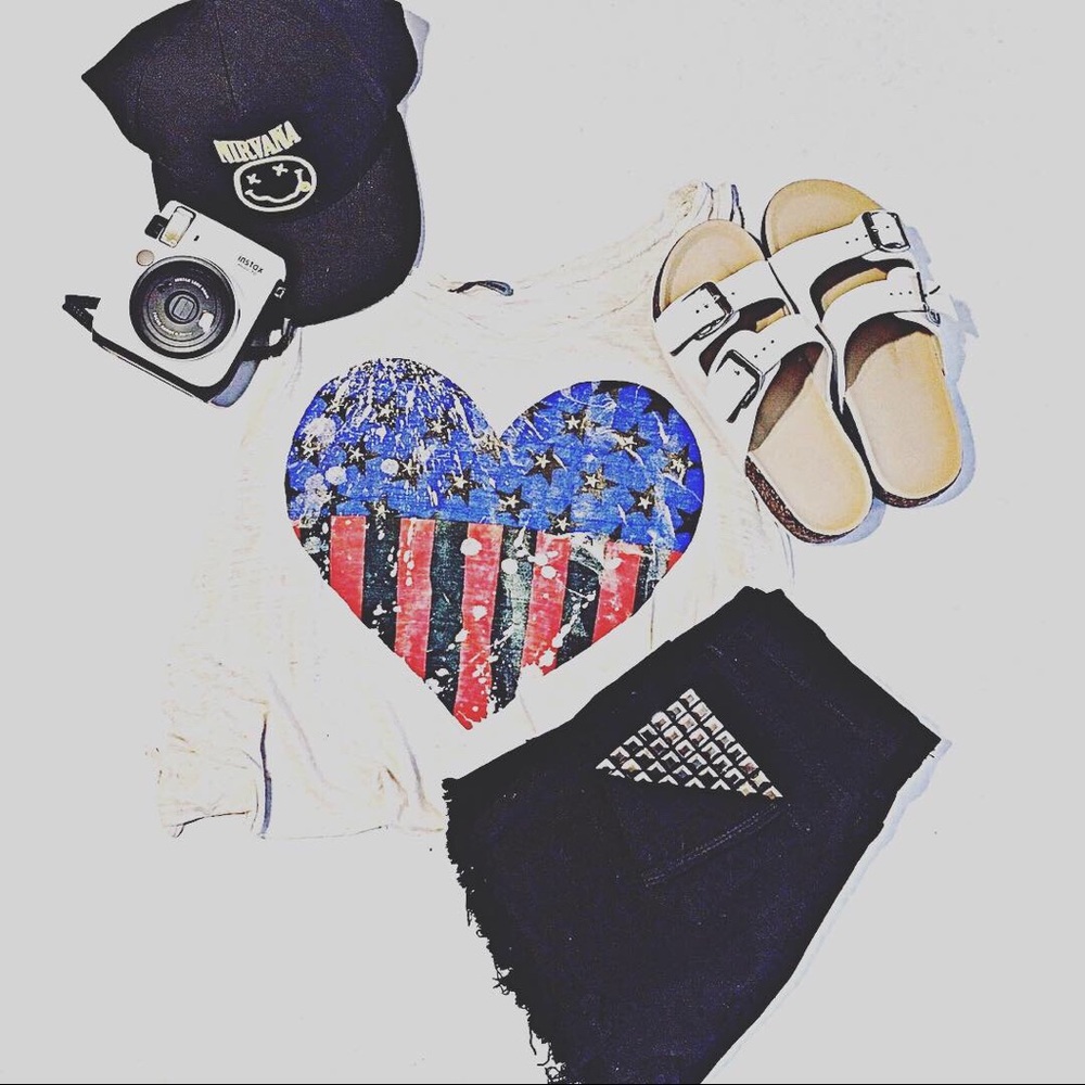 American flag heart shirt